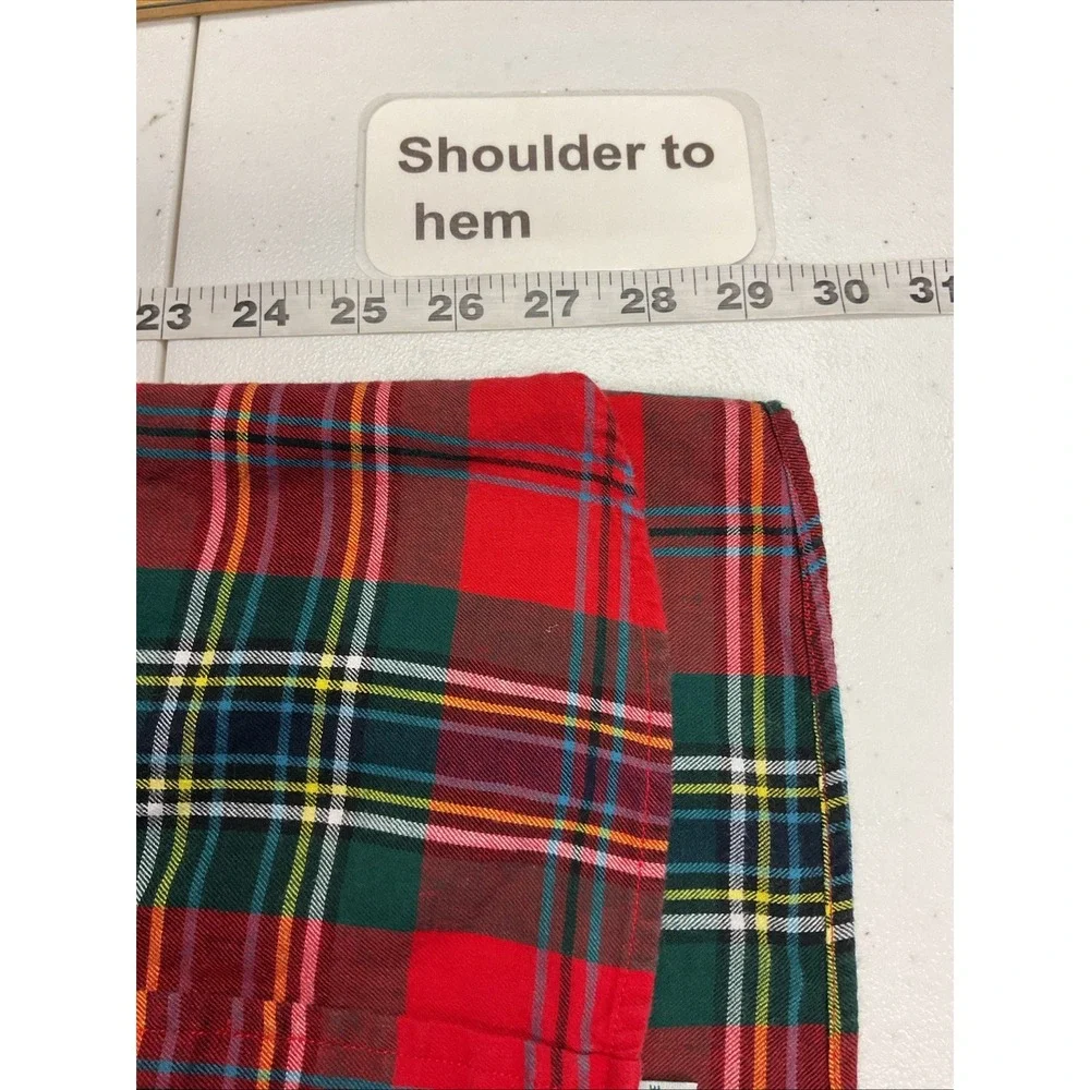 Vtg Polo Ralph Lauren Tartan Red Plaid Flannel‎ Youth XL Crest Holiday Christmas